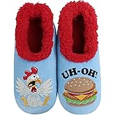 Snoozies Pairable Slipper Socks - Slippers for Women, Non-Slip Fuzzy Slipper Socks - Uh Oh Medium