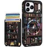 Shorogyt for iPhone 18 Pro Max/17 Pro Max Wallet Case for Women, Bookshelf | Compatible with MagSafe, Fits 5 Cards, Detachable Magnetic, Credit Card Holder, Leather RFID Blocking, Cute Phone Cover