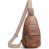 Mroede Crossbody Bags for Women 4-Pockets Sling Bag Fanny Pack Chest Purse Backpack Casual Daypacks Travel Shopping