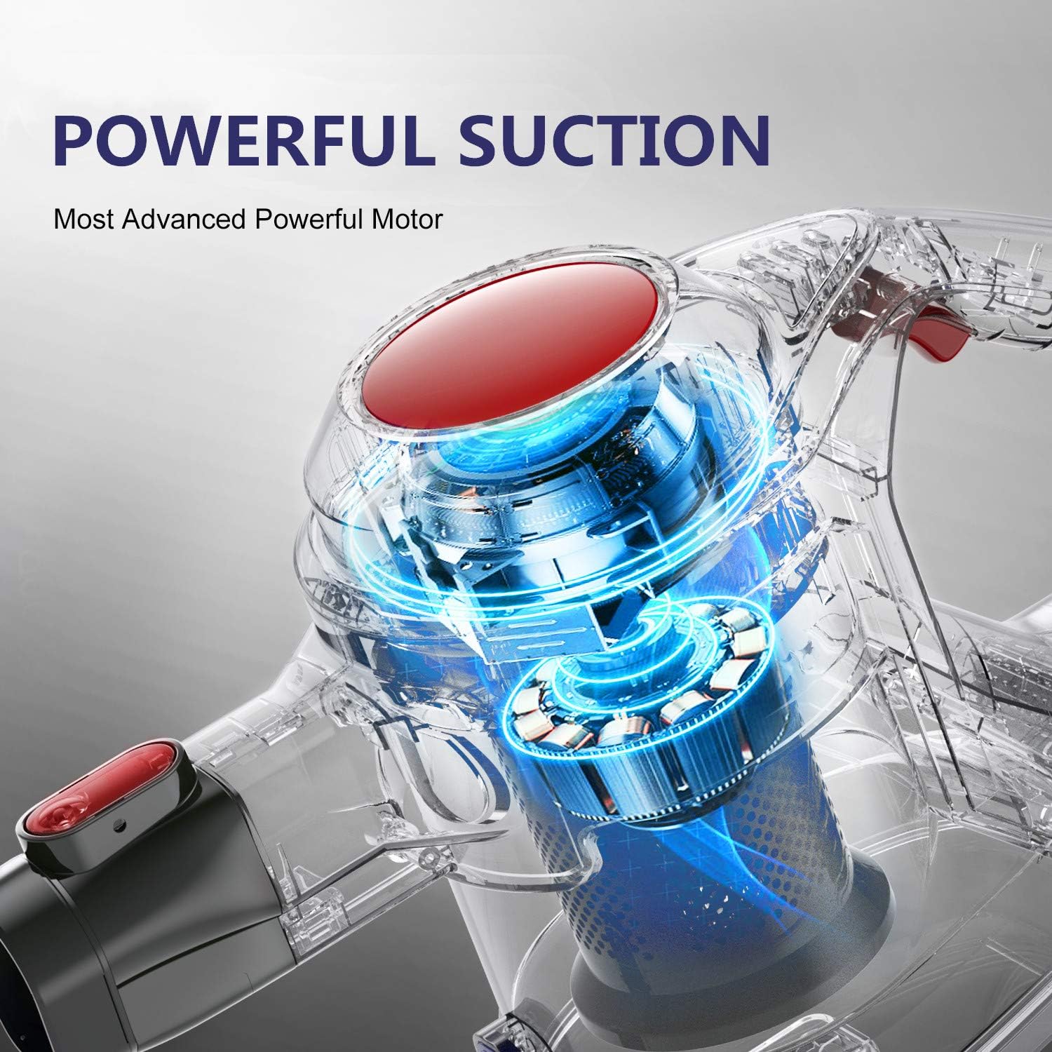 MOOSOO Cordless Vacuum, 4 in 1 Powerful Suction Stick Vacuum Cleaner 1.3L Capacity for Home Hard Floor Carpet Car Pet Lightweight XL-618A -