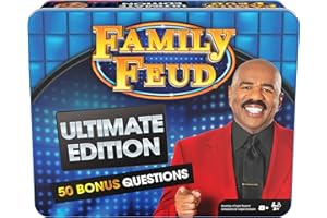 Spin Master Games, Family Feud: Ultimate Edition, Includes Tin Storage Box & 50 Bonus Questions, Friendly Competition Game, Family Game Night, 3+ Players, Stocking Stuffer Gift Ideas for Ages 8 & Up