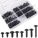 Fentar 350Pcs Self Tapping Screws Set Black Carbon Steel M3-M4.8 with Storage view 1