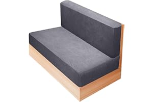 UCandy RV Dinette Cushions Covers,RV Elastic 2-Seater Sofa Chair Cover,Washable Replaceable Camping Cushion Sofa Home Protective Cover Suitable for RV Cushions Covering (Grey - 2 Pcs, Large)