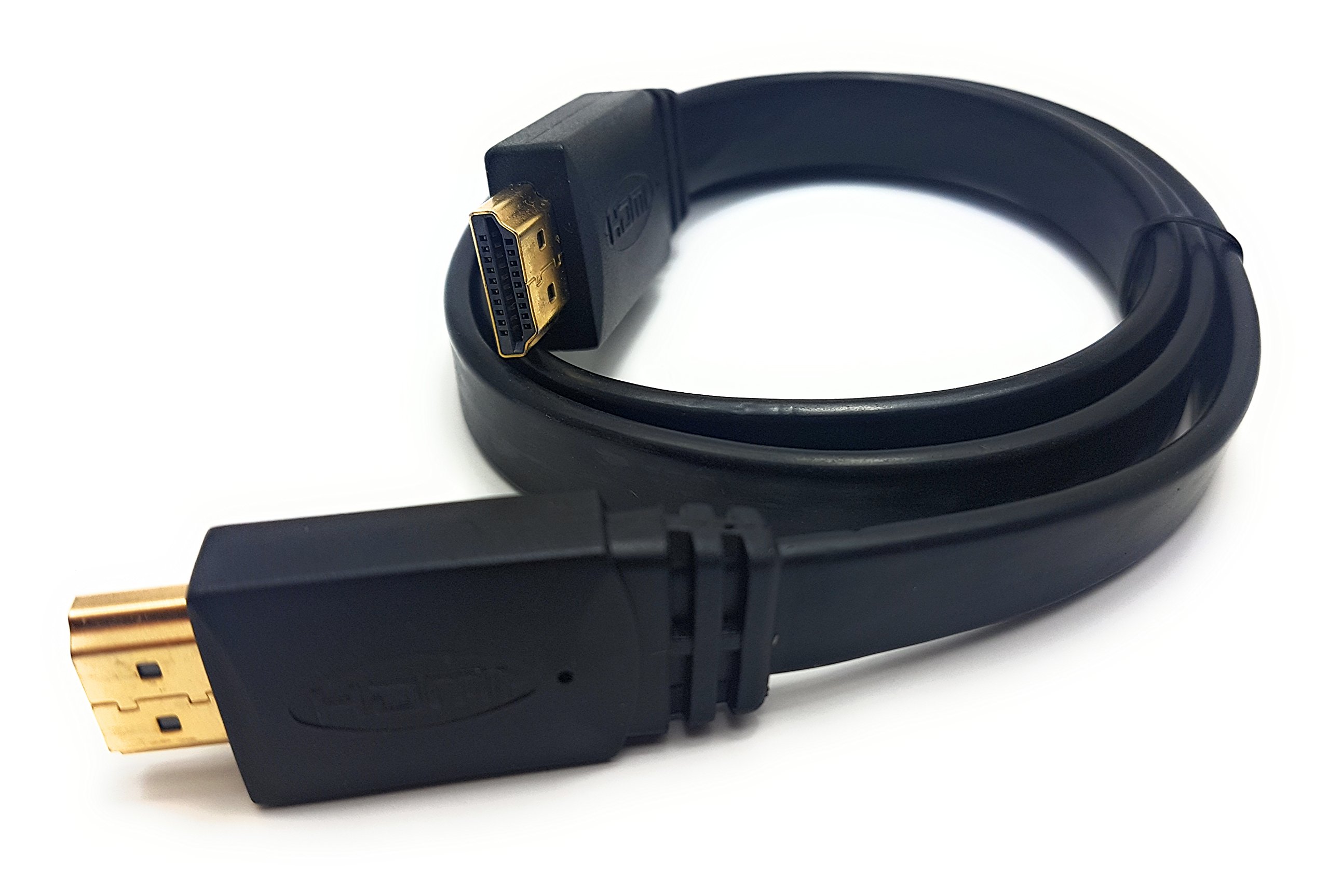MainCore 75cm long Flat HDMI to HDMI Cable/Lead Ultra HD (4K) 3D-compatible network/Gold-Plated (Available in 0.25m, 0.75m, 1m, 1.5m, 1.8m, 2.5m, 3m, 4m, 5m, 10m) (0.75m)