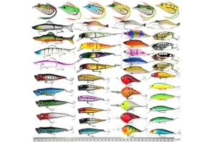 XBLACK Hard Fishing Lures Set Minnow Popper Jointed VIB Shrimp Frogs CrankBaits for Beginner Starter, XBLACK Baits, Catch Big Fish!