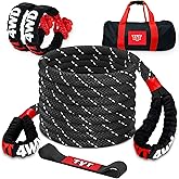 TYT 1" x30' Kinetic Recovery Tow Rope, 48000lbs Snatch Strap, Heavy Duty Stretch Nylon Towing Ropes with 2pcs Soft Shackles f