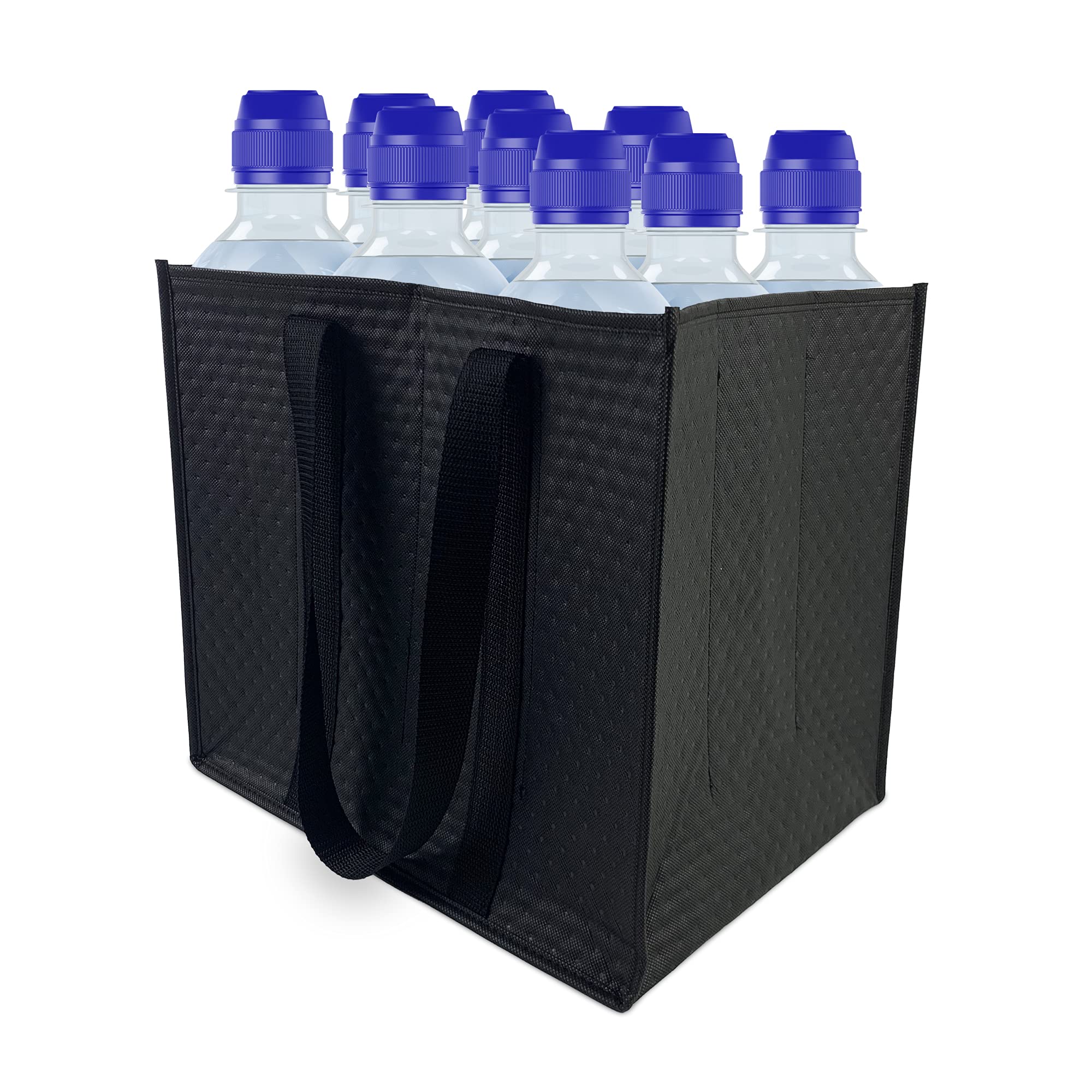 KiwiPack 9 Bottle Bag Wine Compartments Carrier. Partitioned Reusable Tote Suitable for up to 9 x 1.5 Litre Bottles, Jars, Tins, Vials and Containers.
