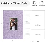 Vienrose Photo Album 300 Pockets Linen Cover 6x4 Memories Memo Space Purple view 2