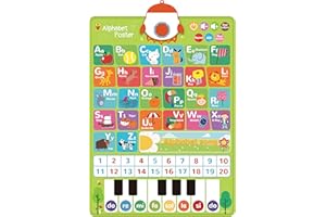 UNCLE WU Interactive Alphabet Wall Poster for Kids,Educational Talking ABC &123& Alphabet Songs Wall Poster Chart. Educational for Kids /Toddler . Learning Tool / Toy / Gift