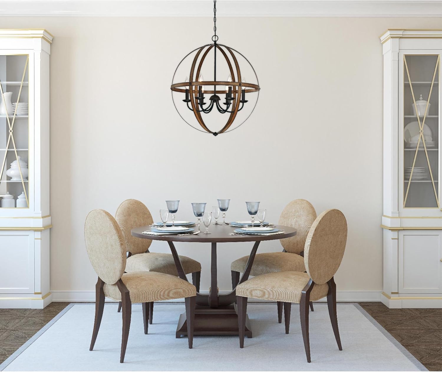Westinghouse Lighting 6333600 Stella Mira Six-Light Indoor Chandelier, Barnwood and Oil Rubbed Bronze Finish - - 