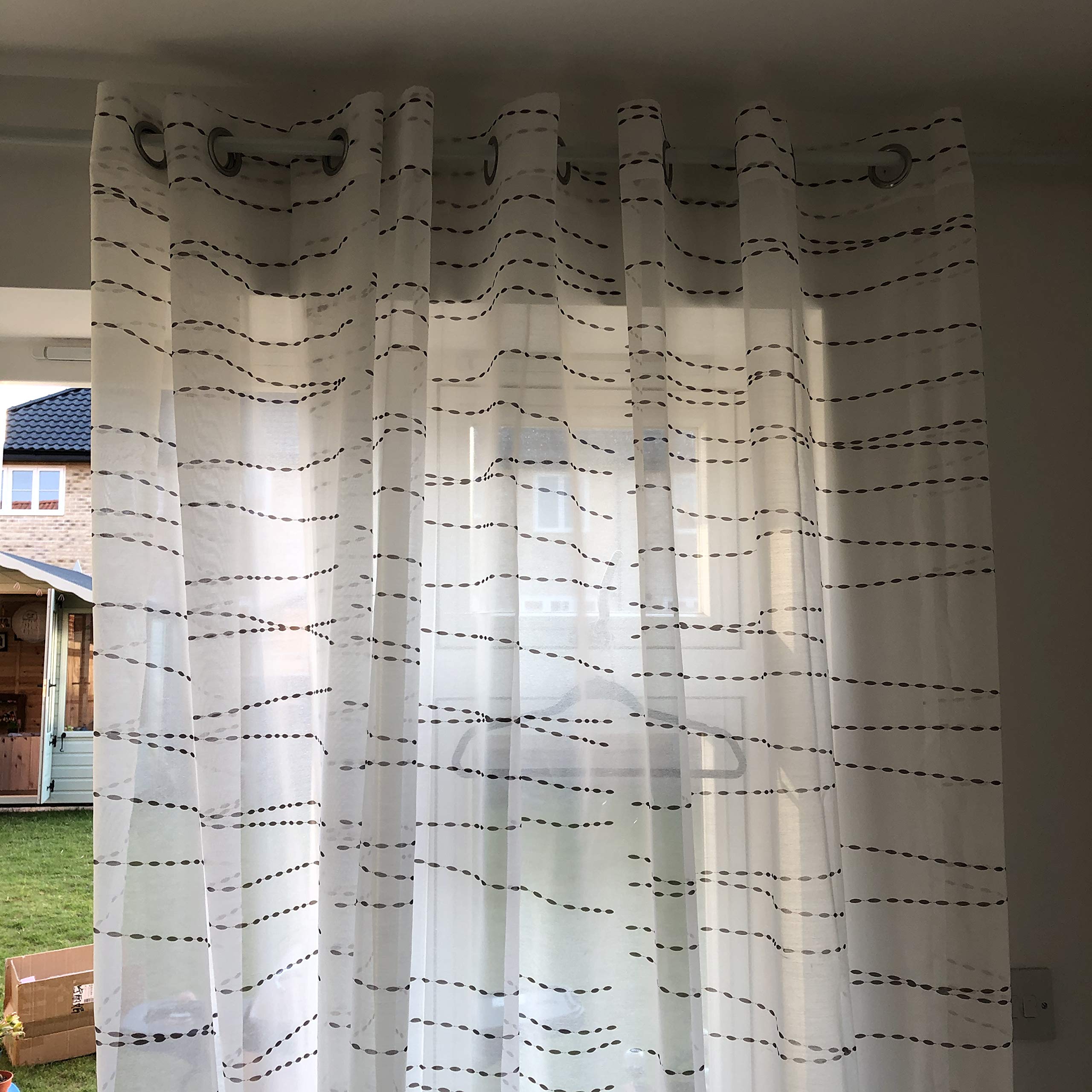 Megachest Woven Voile super wide metallic ring top Curtain 1 Panel (Hilton, W 116" x L 90" (1 Panels))