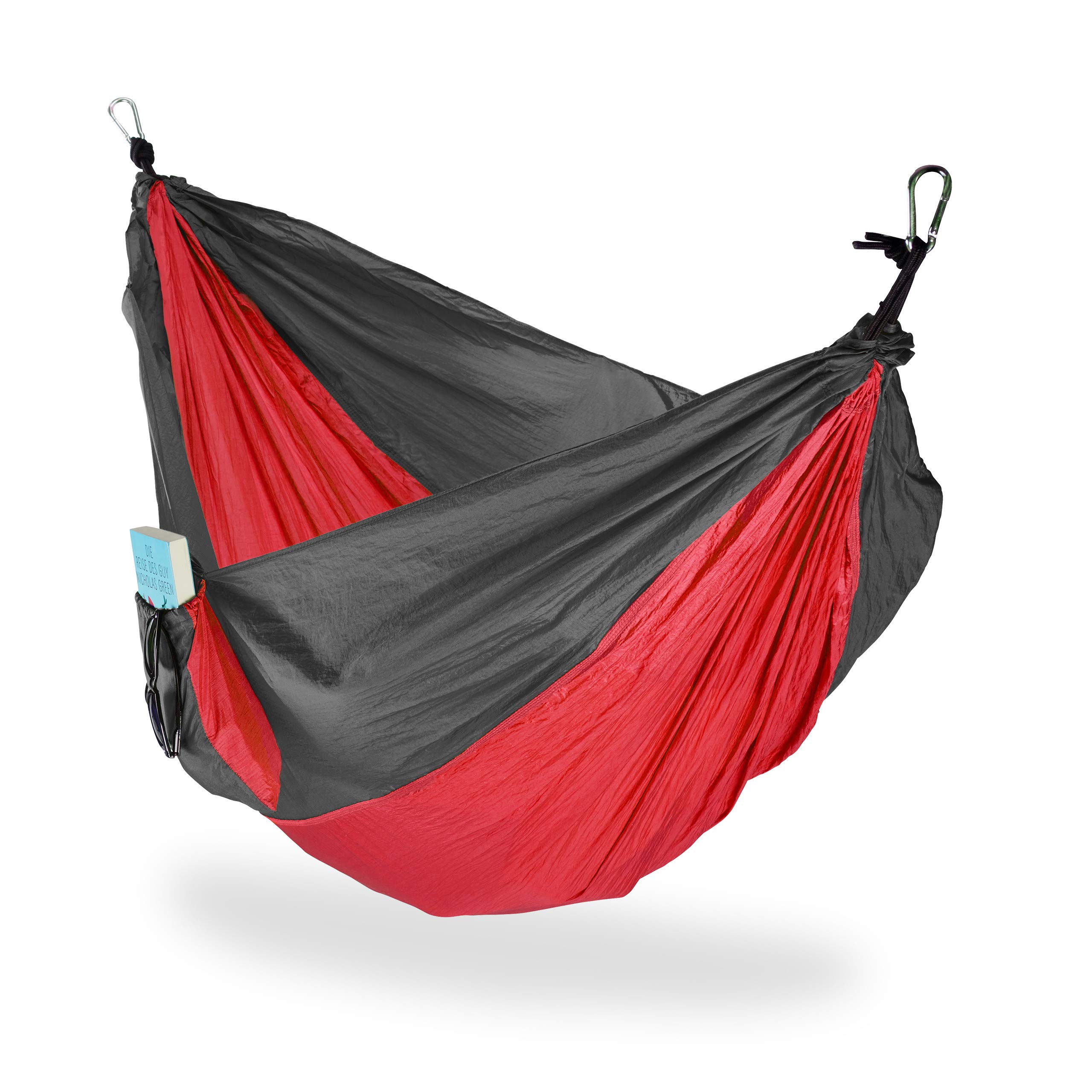 relaxdays Hammock Outdoor, Travel Hammock for 2 People, Ultra-light,Camping, up to 200 kg, Red