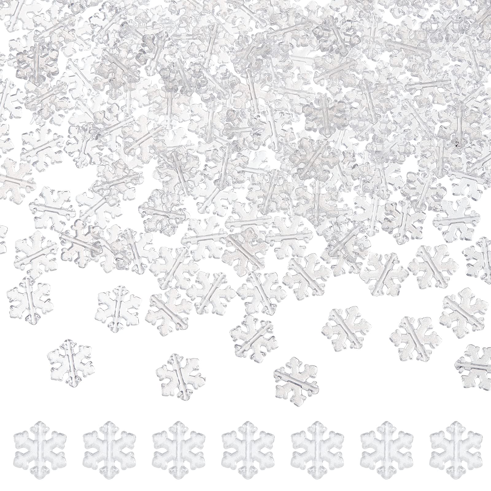 Photo 1 of SUPERFINDINGS About 400pcs Transparent Acrylic Beads Clear Acrylic Xmas Snowflake Beads Acrylic Loose Beads for Necklace Bracelet Jewelry Making, Hole: 1.5mm