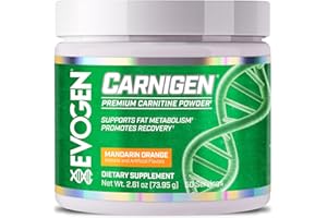 Evogen Carnigen Mandarin Orange| Carnitine Fat Burning Powder, Carnitine Tartrate, Acetyl-l-carnitine, Carnitine Orotate, Carnitine Fumarate, Bioperine | 50 Servings