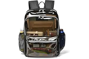 KUI WAN Clear Backpack,Clear Backpacks for School Heavy Duty See Through Bookbag Waterproof Backpack for Men Women