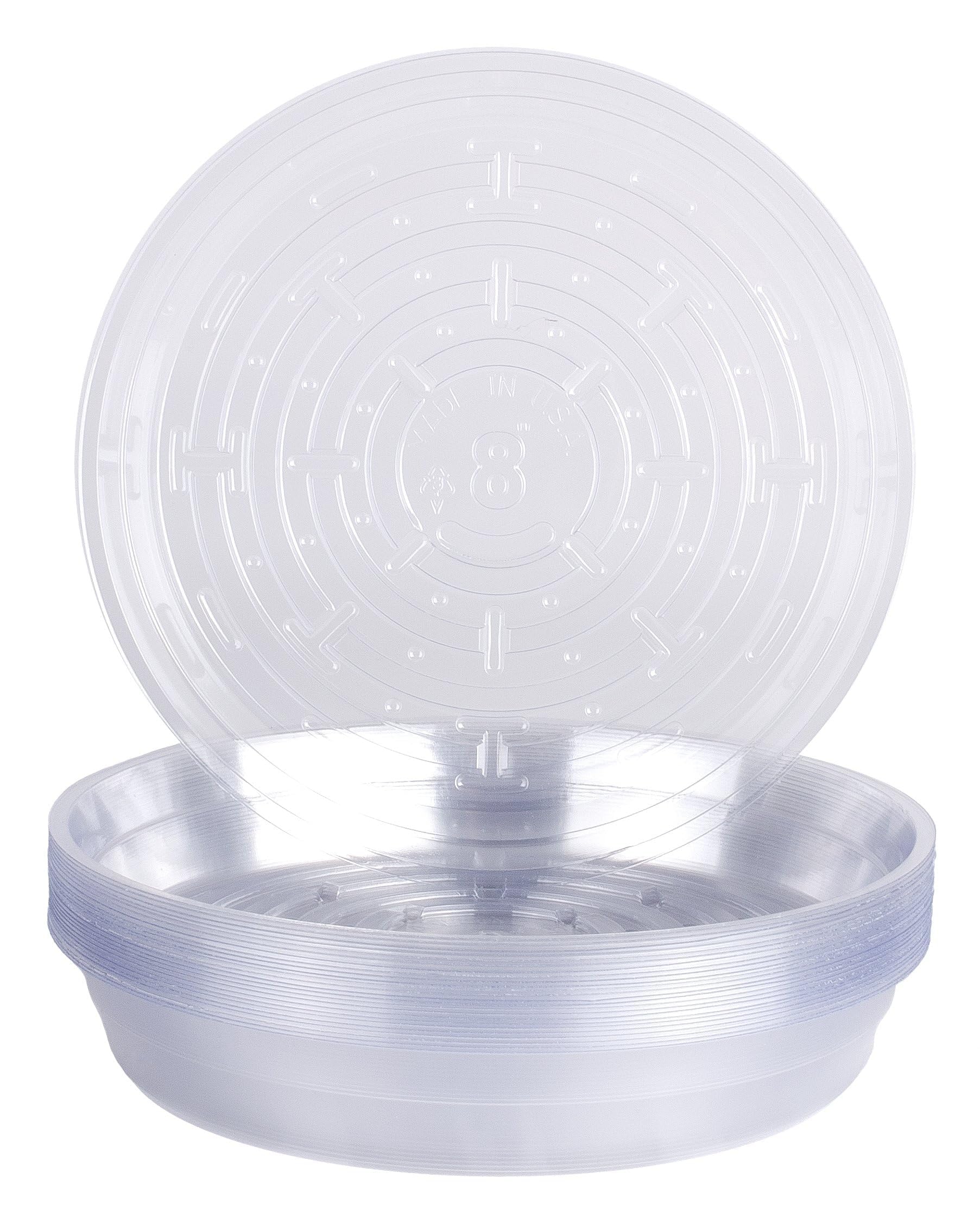 Curtis Wagner 759188080006 Round Clear Vinyl 8" Plant Saucer-25 Pack