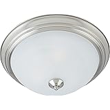 MaximEssentials 583X 3 Light 15.5 Inch Wide Transitional Flush Mount with Satin Nickel Finish and Marble Glass