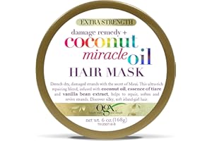 OGX Extra Strength Damage Remedy + Coconut Miracle Oil Hair Mask, Extra Hydrating & Softening Anti-Frizz Treatment to Help Repair Hair, Paraben-Free, Sulfated-Surfactants Free, 6 oz