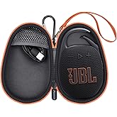 Protective Case Cover Bag for JBL Clip 5/4 Bluetooth Speaker, Portable Speakers Carrying Storage Organizer with Carabiner for Charger & Cable (Black)