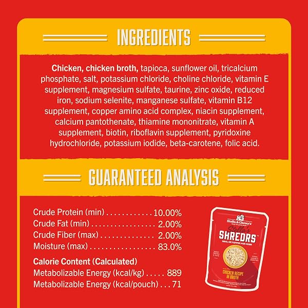 STELLA & CHEWY’S CAGE-FREE CHICKEN SHREDRS – PREMIUM DOG FOOD POUCHES – PERFECT FOR PICKY EATERS – 12 PACK, 2.8OZ EACH