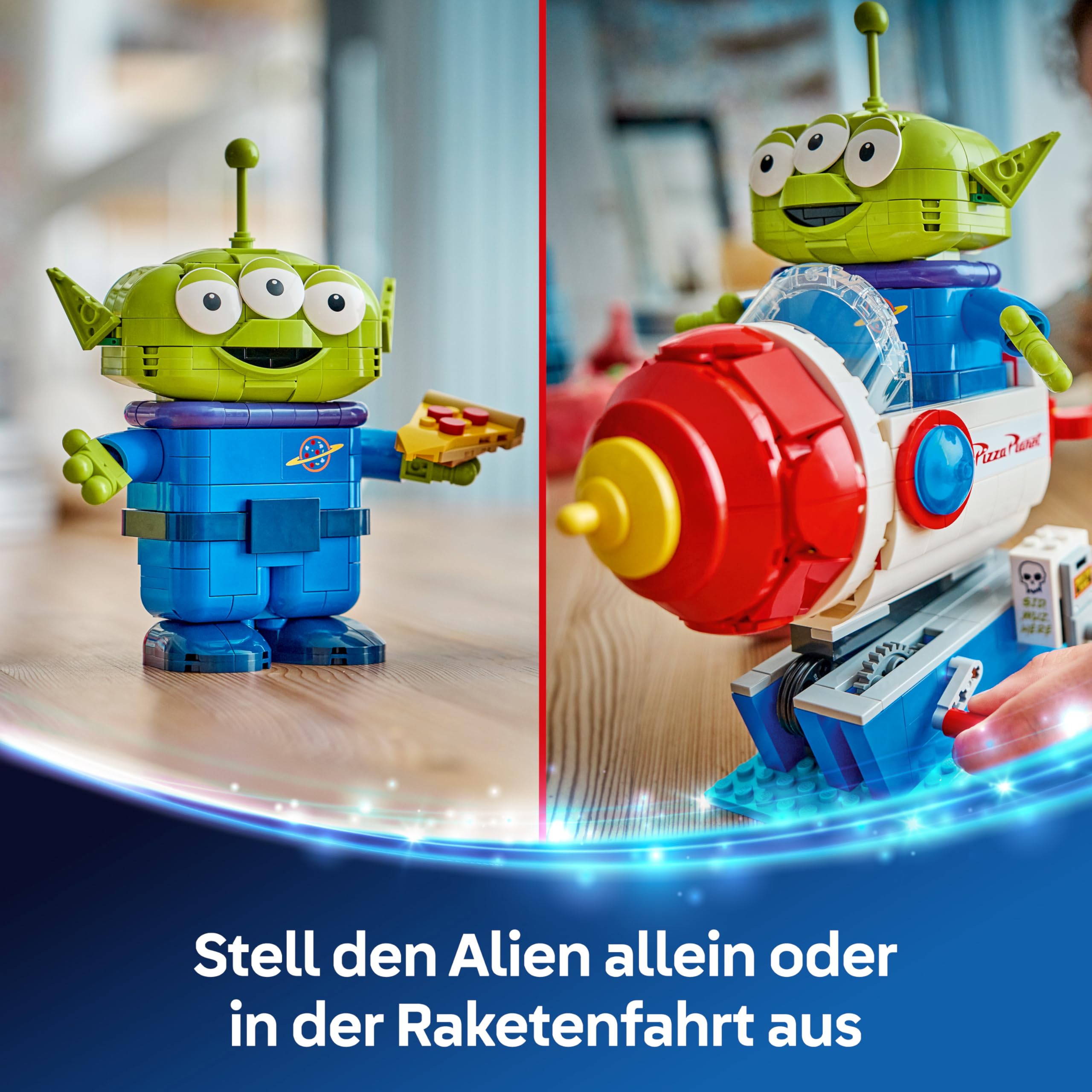 LEGO Disney and Pixar Toy Story Alien mit Pizza Planet Raketenfahrt - Raumschiff Spielzeug mit Alien Figur als DIY Deko - Geschenk für Jungen und Mädchen ab 9 Jahren sowie Toy Story Fans - 43307 6