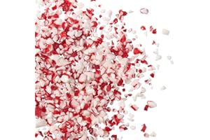 DecoPac Peppermint Crushed Candy Bits, Sugar Decorations For Cakes, Toppings, Cupcakes, and Drinks | Red and White | Mint Flavor | 16oz Pack