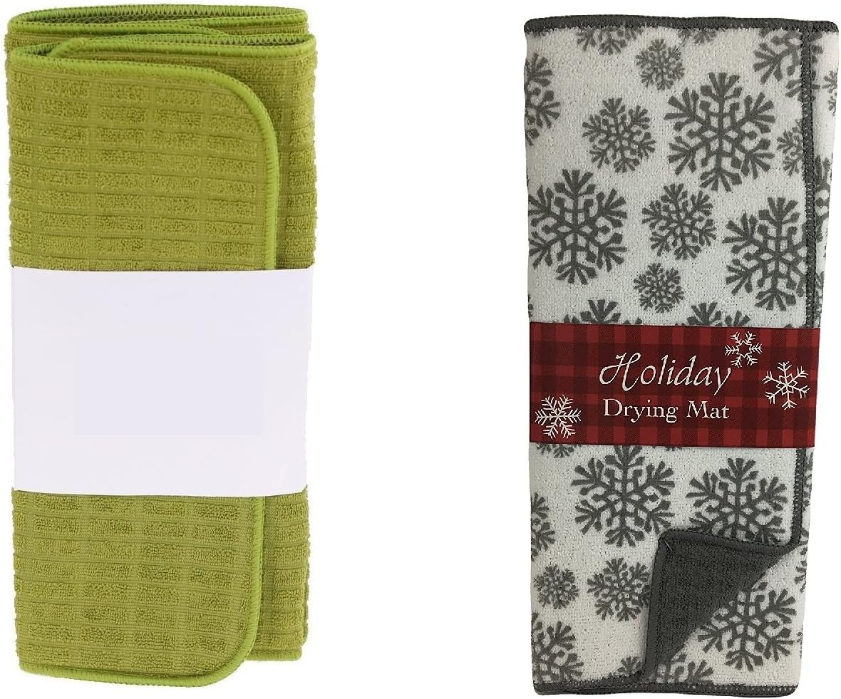 Iktu™ Dish Drying Mat Super Absorbent Microfiber Cloth Color - 40x50 cm (Pack of 2)