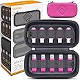 QUENZROC USB Flash Drive Case Organizer Fits 20 Thumb Drives USB Sticks Holder Hard Storage Case Portable Box Travel Carrying Pouch Pink