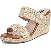 mikarka Slip On Wedge Sandals for Women Open Toe Espadrilles Platform Slides Dressy High Heel Beach Summer Sandal Comfortable Wedges Shoe Mules