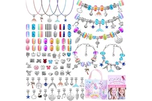 Thrilez DIY Bracelet Making Kit for Girls, 97Pcs Charm Bracelets Kit with Beads, Pendant Charms, Bracelets and Necklace String for Bracelets Craft & Necklace Making, Gift Idea for Kids and Girls