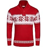 thumbnail image 2 of COOFANDY Men's Christmas Cardigan - Reindeer Snowflake Shawl Collar Knit Sweater 2 of 10