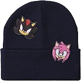 Bioworld Sonic The Hedgehog Printed Character Patches Navy Cuff Beanie