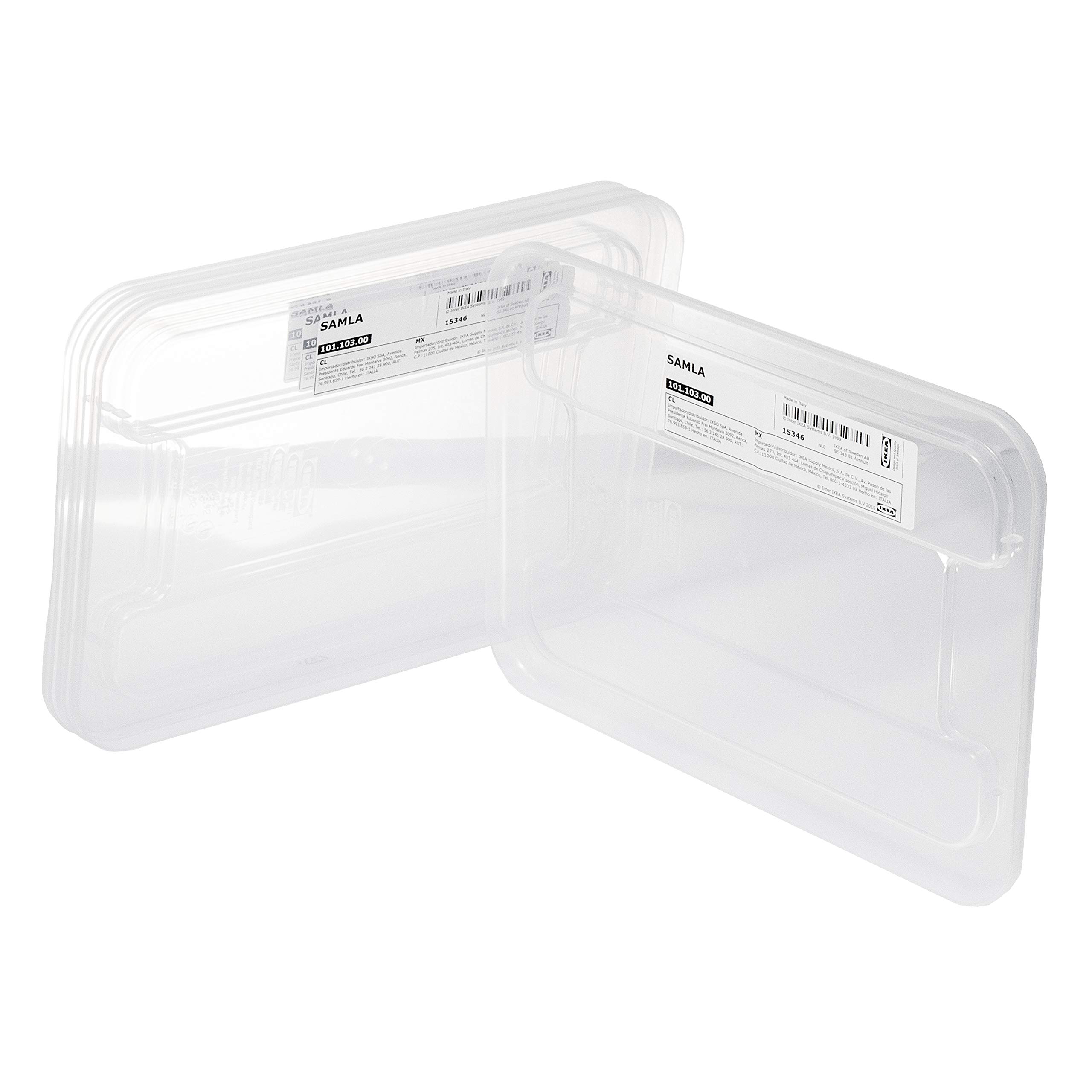 IKEA SAMLA Clear Plastic Lids, Transparent, 28x20cm, Fits 5 Litre Storage Boxes, 504.550.88 - Set of 4