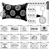 Yeyeplum 33 Pcs Valentines Day Volleyball Party Favors Include 16 Volleyball Makeup Bag Canvas Cosmetic Bag 16 Acrylic Keychain with a Marker for Birthday Team Lover Gift Filler