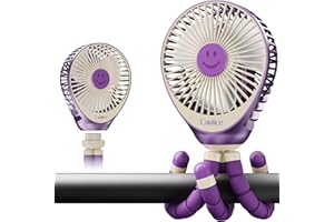 COOLICE Stroller Fan Clip on for Baby, 30Hrs Removable Fan for Strollers and Car Seat, 3 Speeds Baby Stroller Fans, Rechargeable Portable Fans for Strollers with Flexible Tripod for Hiking, Beach and Camping