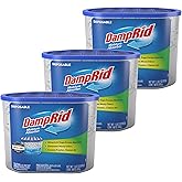 DampRid Fragrance Free Disposable Moisture Absorber &amp; Odor Remover with Activated Charcoal, 18 oz., 3 Pack, Lasts Up To 60 Days, No Electricity Required