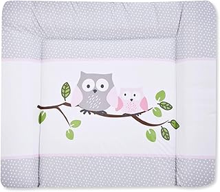 Julius Zöllner Wickelauflage Softy 75x85 cm, Standard 100 by Oeko-Tex, kleine Eulen rosa
