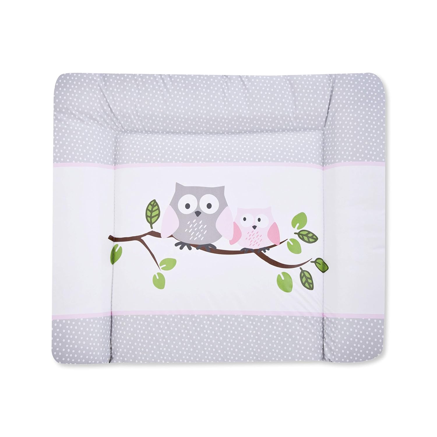 Julius Zöllner Wickelauflage Softy 75x85 cm, Standard 100 by Oeko-Tex, kleine Eulen rosa