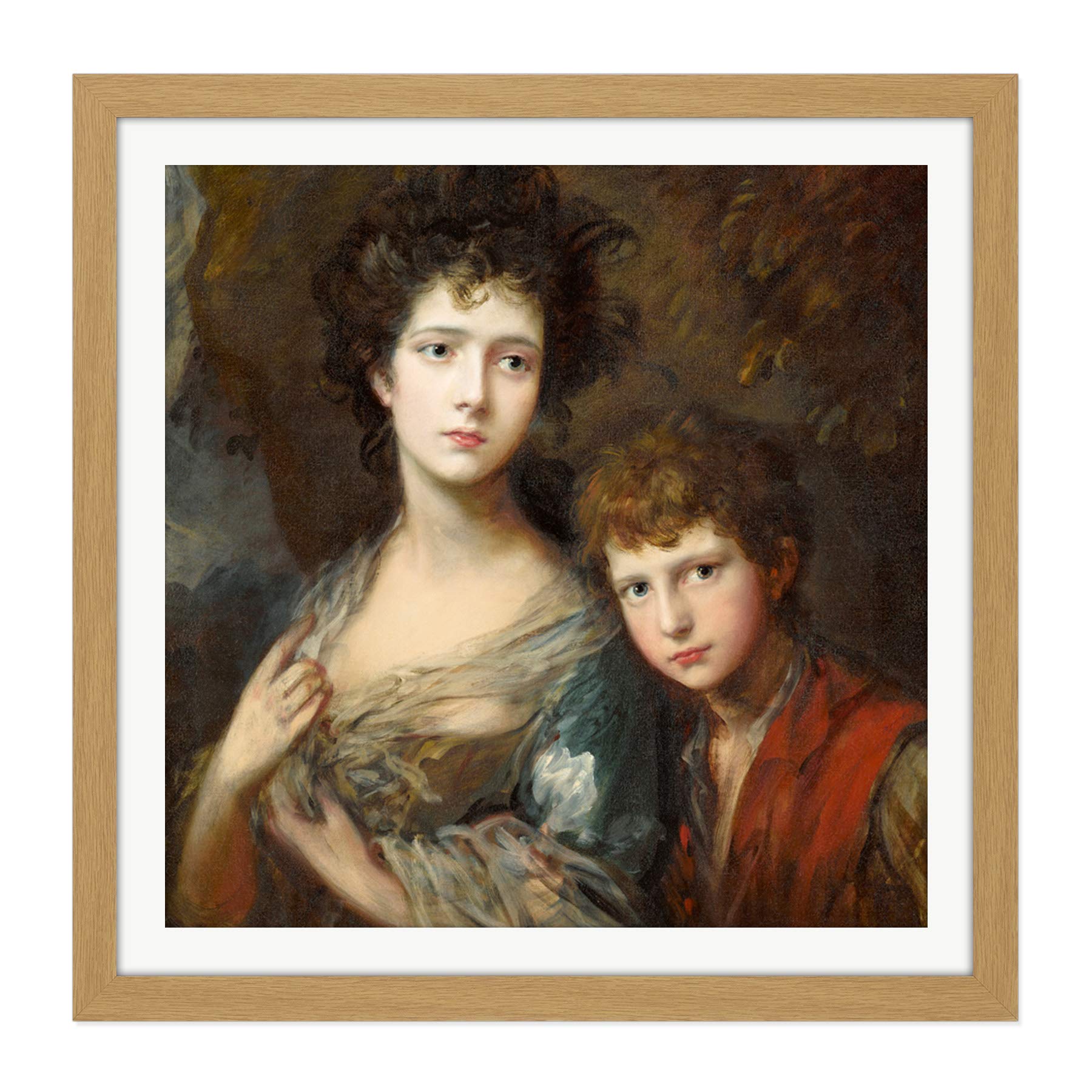 Artery8 Gainsborough Elizabeth And Thomas Linley Painting Square Wooden Framed Wall Art Print Picture 16X16 Inch