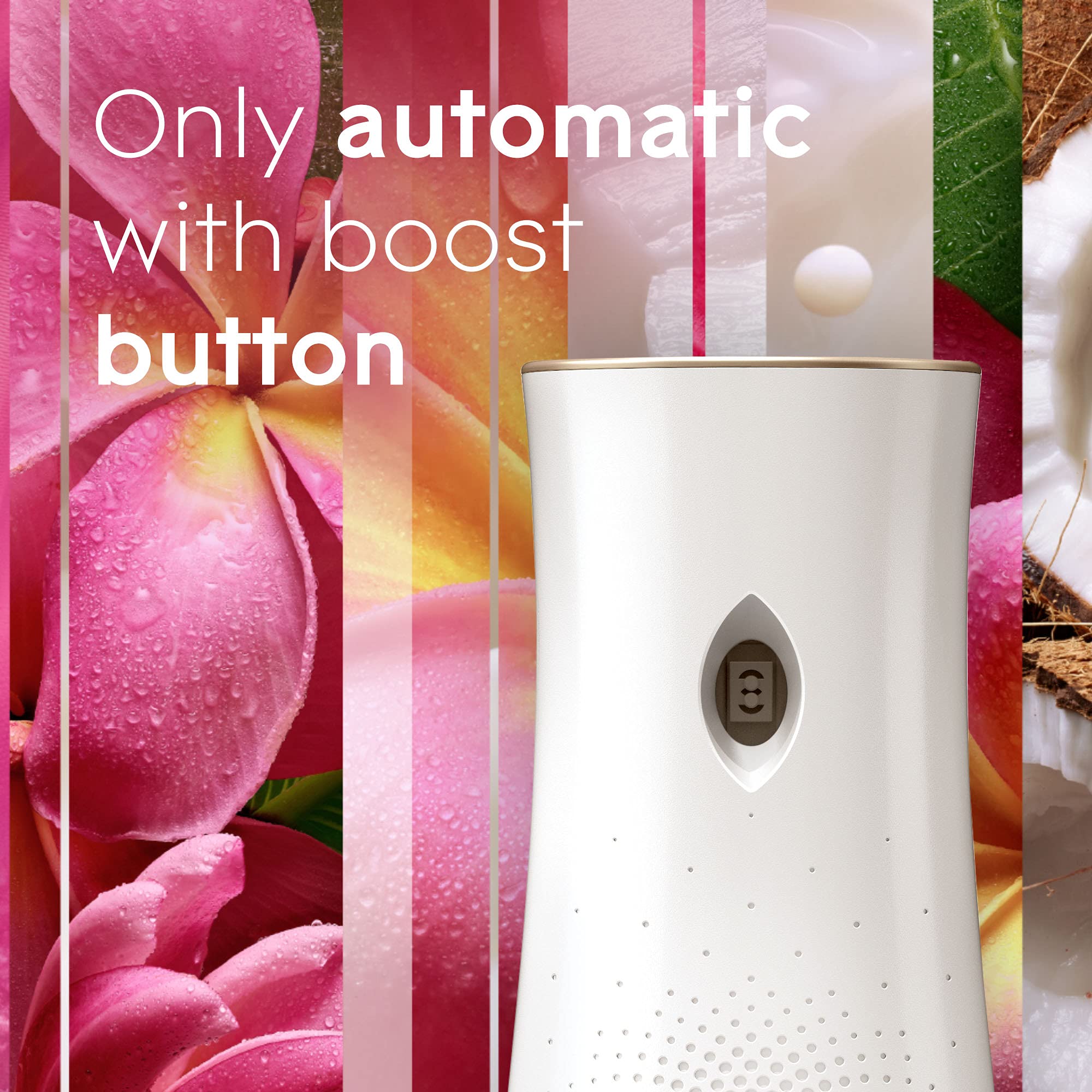 Glade Automatic Spray Refill and Holder Kit, Air Freshener for Home and Bathroom, Tropical Blossoms, 6.2 Oz, 2 Count