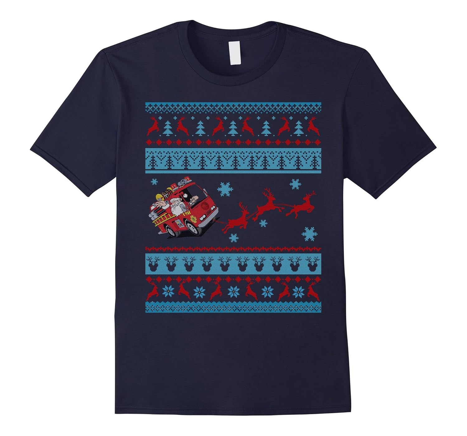 Firefighter/ Fireman Ugly Christmas Sweater T-shirt-ANZ