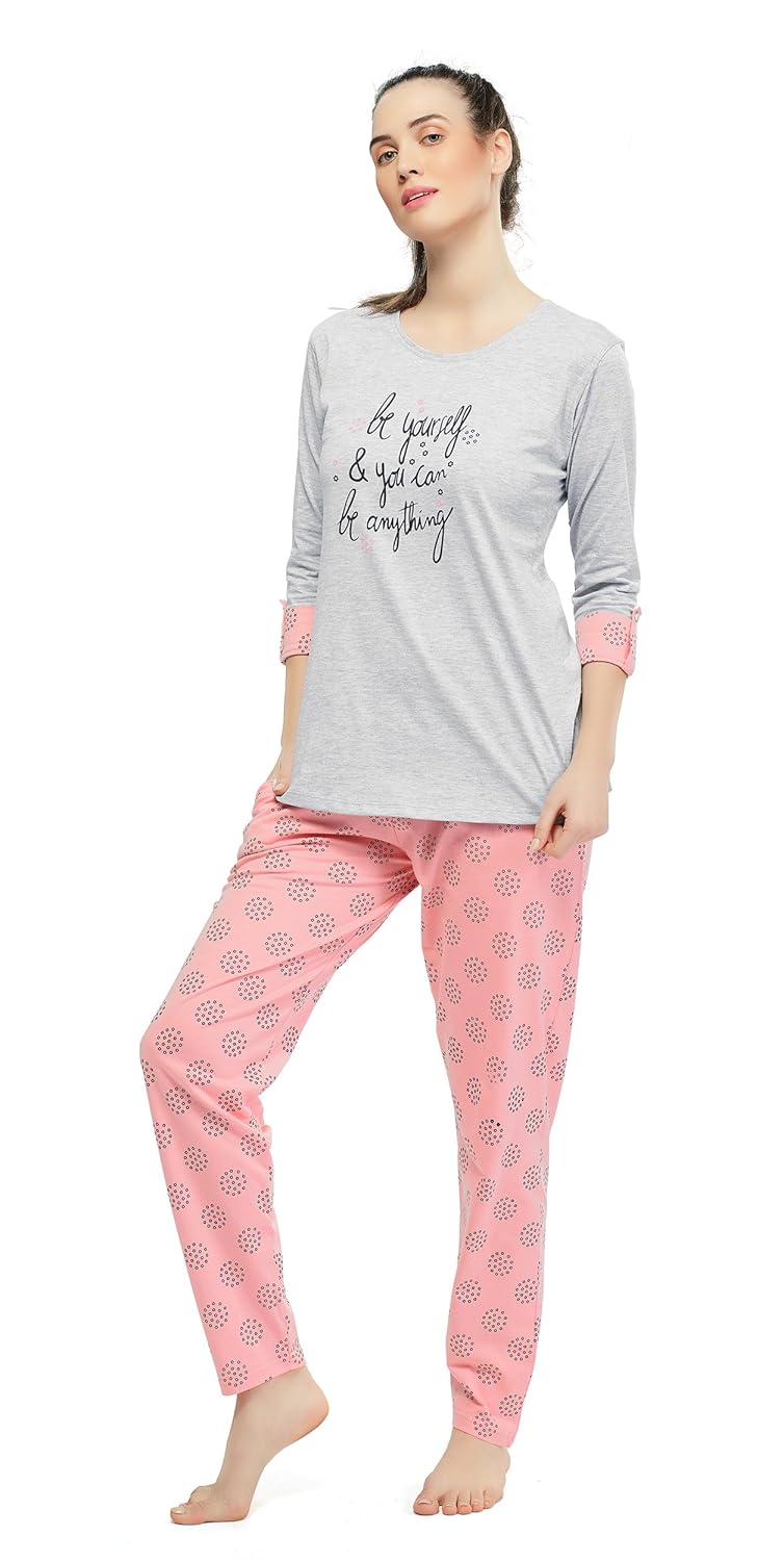 zeyo women's cotton night suit