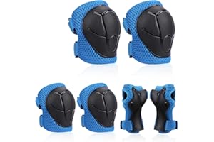 SAMIT Knee Pads for Kids 3-14 Years Boys Girls Protective Gear Set Toddler Knee and Elbow Pads with Wrist Guards 6 in 1 Safety Gear Set for Skating Cycling Bike Rollerblading Scooter Roller Skates