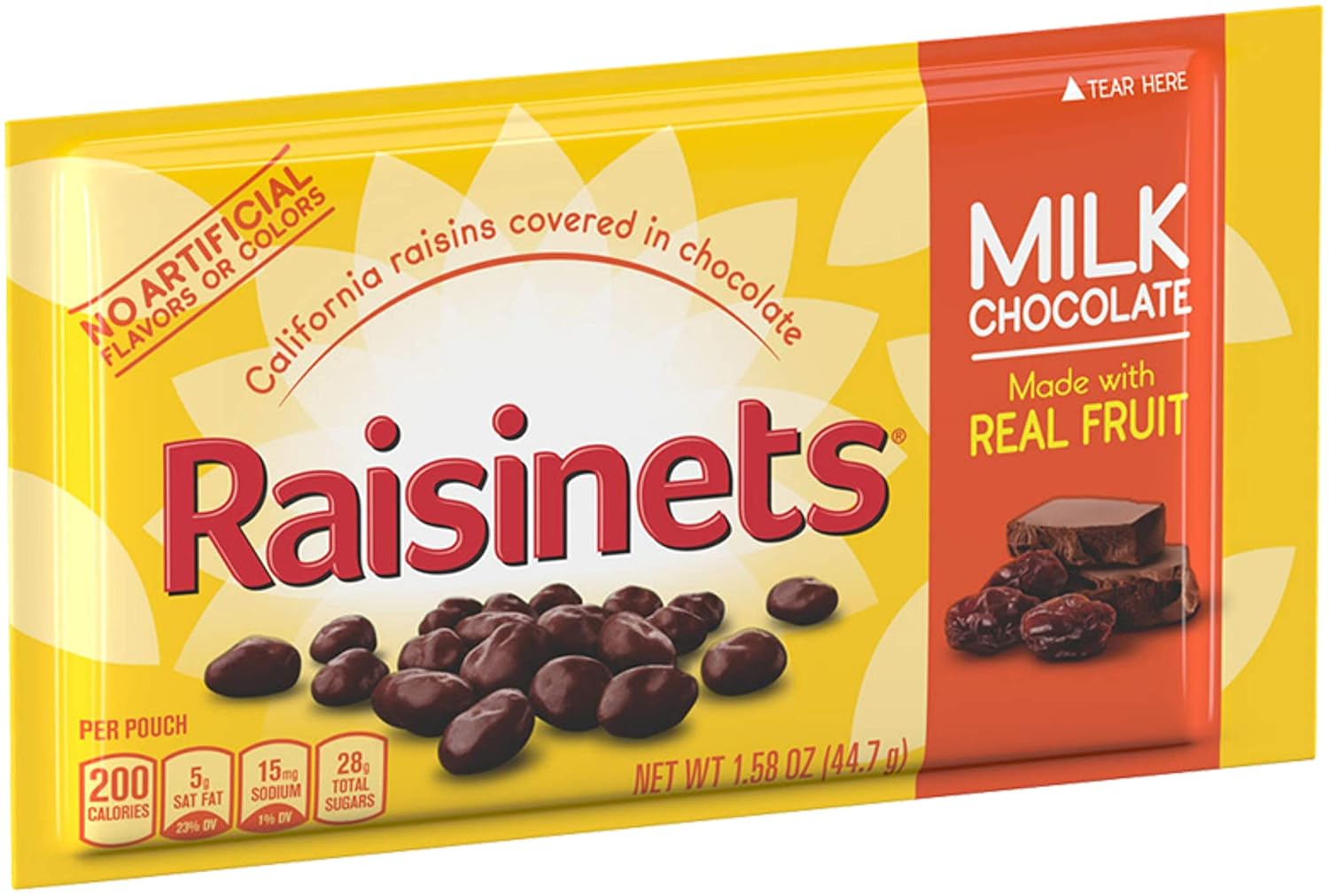 Raisinets Milk Chocolate Covered Raisins, Individually Wrapped Bulk Ferrero Candy. 1.58 oz (Pack of 36)