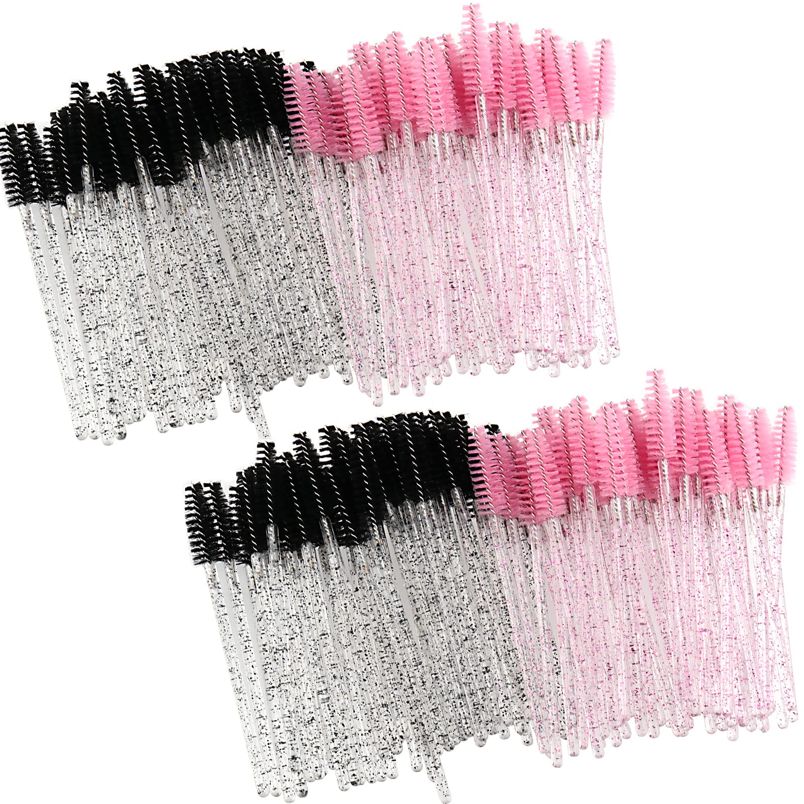 MUKCHAP 300 Pack Eyelash Brushes, 2 Colours Mascara Brushes, Eyelash Applicator Brush for Makeup, 10cm Long