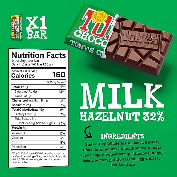 TONY’S CHOCOLONELY SUPER DUPER MILK CHOCOLATE CANDY BAR BUNDLE, MILK & WHITE CHOCOLATE WITH SEA SALT, CARAMEL, PRETZEL TOFFEE, ALMOND, HAZELNUT, MADE FROM QUALITY FAIRTRADE COCOA, 6 BARS, 6.35 OZ EACH