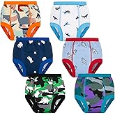 BIG ELEPHANT 6-Pack Potty Training Pants – 100% Cotton Absorbent Toddler Underwear for Boys and Girls (12M-10Y)