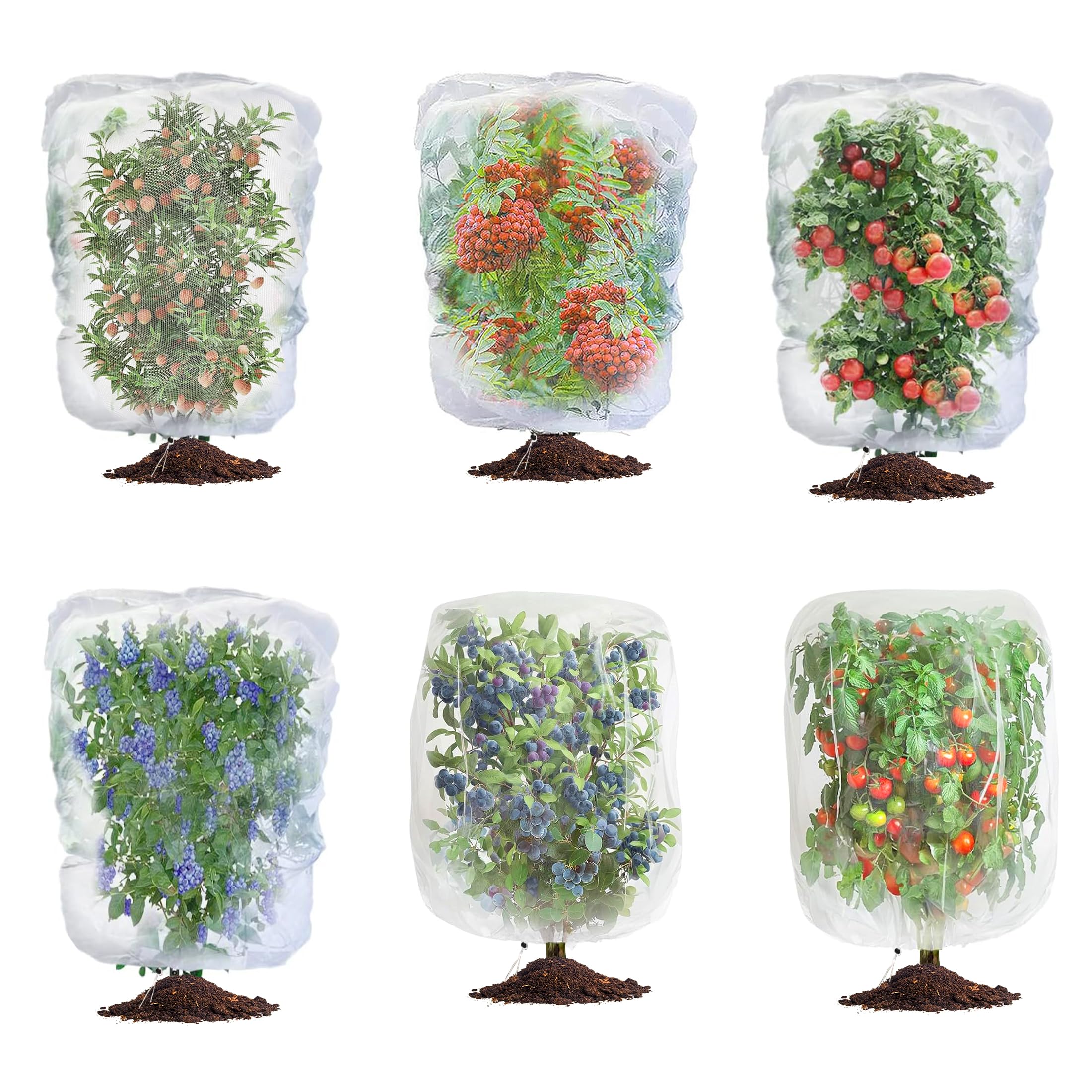 Photo 1 of afzdby Garden Mesh Netting with Drawstring,Plants Cover Protection from Anti Birds,Bugs,Cicadas,and Insects-Pest Barrier Bag for Blueberry Bushes,Citrus,Tomatoes,Vegetables,Fruit Tree and Orange