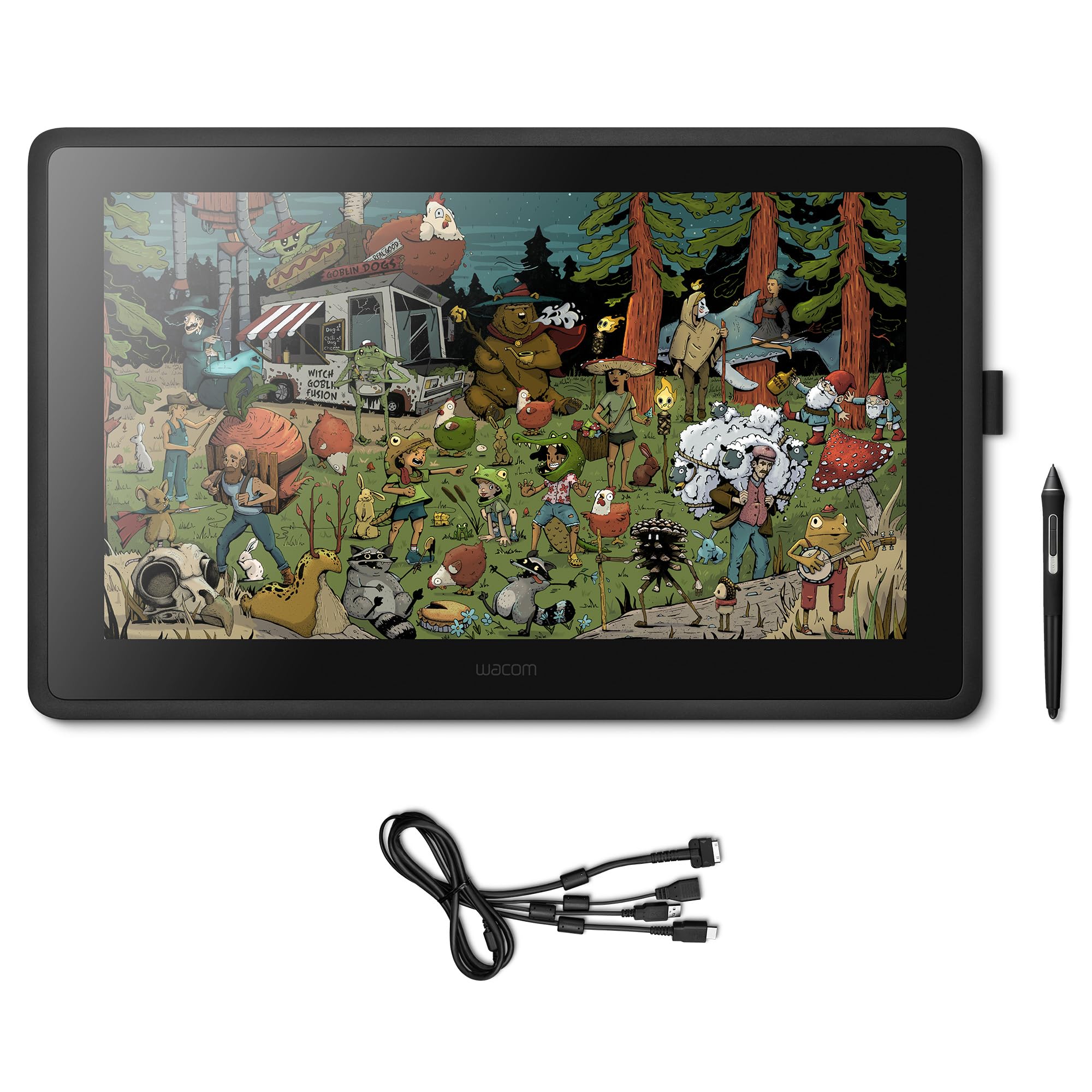 Wacom Cintiq 22 Creative Pen Display including adjustable Stand —for on screen Illustrating and Drawing, with 1920 x 1080 Full HD Display and Pro Pen 2 Pen Precision, Windows & Mac Compatible