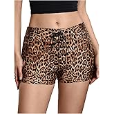 Floerns Women's Y2K Sexy High Waisted Faux Leather Shorts Drawstring Lace Up Festival Rave Shorts